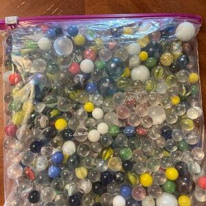 Colorful Assorted Marbles in Ziplock Bag